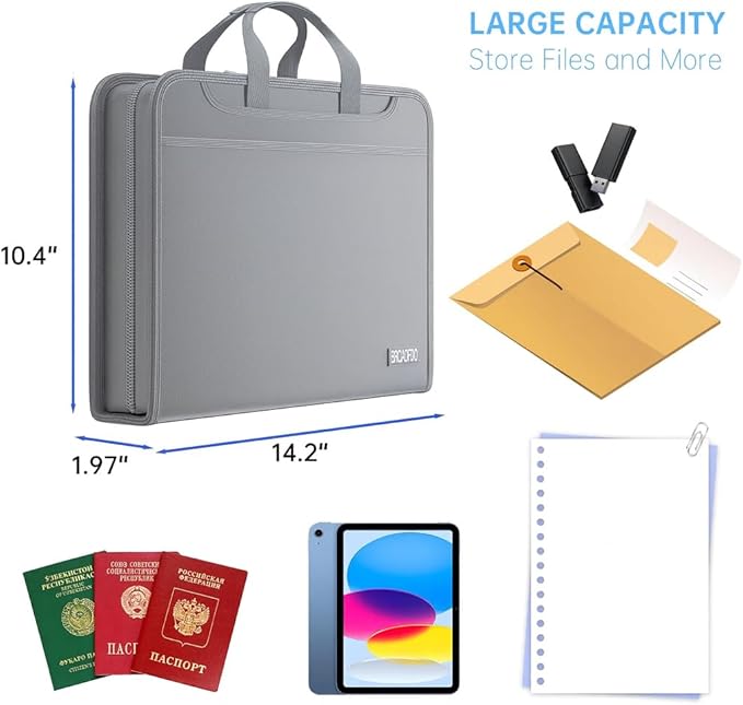 Fireproof Accordion File Organizer – Fireproof File Folder & Expanding - Image 3