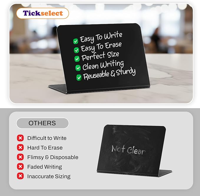 12 Pack Mini Chalkboard Signs for Food, 4”x3” Small Reusable Chalk Board Signs - Image 4