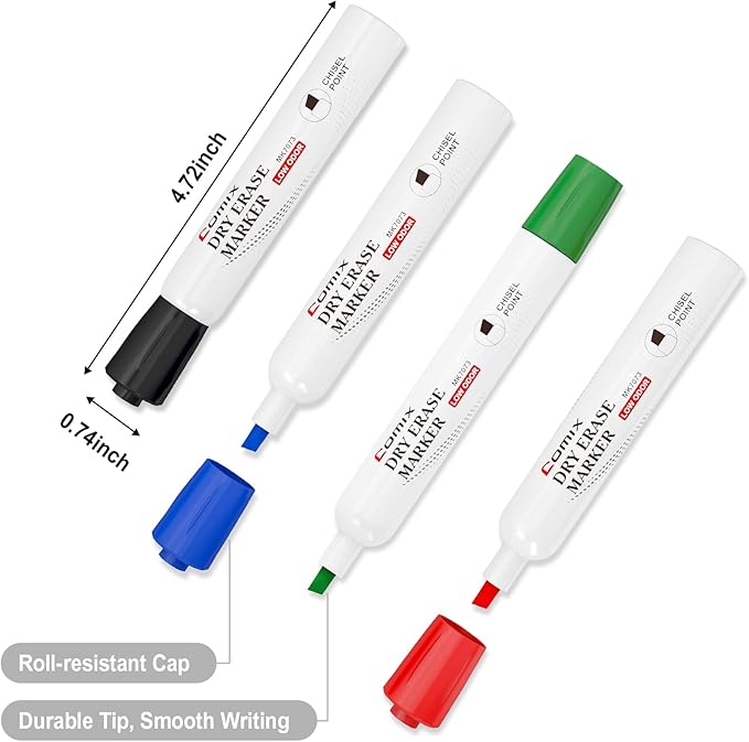 Comix Dry Erase Markers, Chisel Tip Whiteboard Markers, School Supplies - Image 4