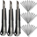 WEKOIL 9mm Snap Off Utility Knife 3 Pack High Hardness Retractable Box Cutters by WEKOIL