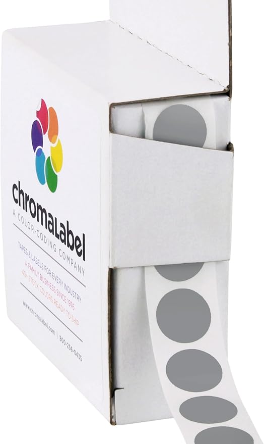 ChromaLabel 1/2 Inch Round Removable Color-Code Dot Stickers, 1000 per by ChromaLabel