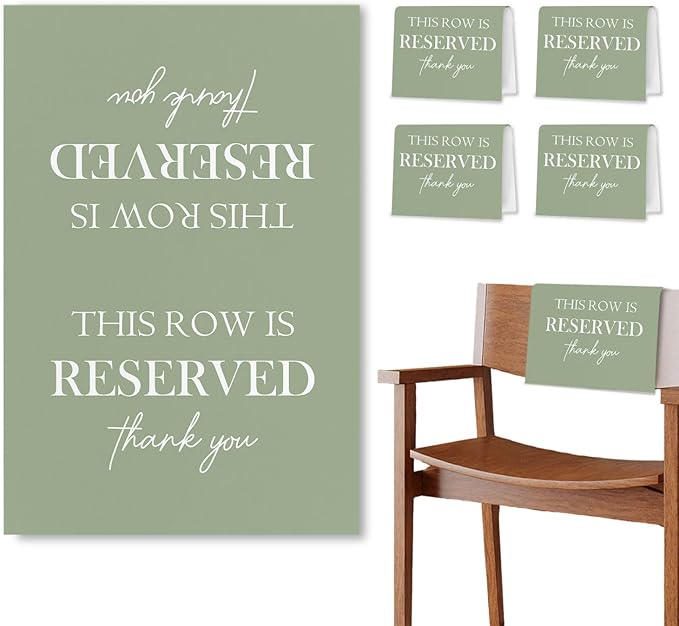 ChissNook Reserved Seating Chair Signs, This Row Is Reserved Pew Cloths Seating by Unknown
