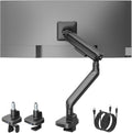 monTEK Single Monitor Arm with USB, Mechanical Spring Monitor Arm