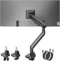 monTEK Single Monitor Arm with USB, Mechanical Spring Monitor Arm by monTEK