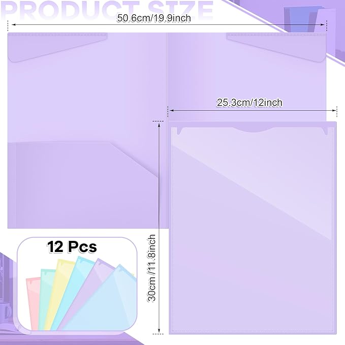 Henoyso 12 Pcs Plastic Folders - Image 2