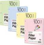 Kaisa Filler Paper Colored loose Leaf Paper, Wide Ruled 8x10.5in Colored Paper by KAISA