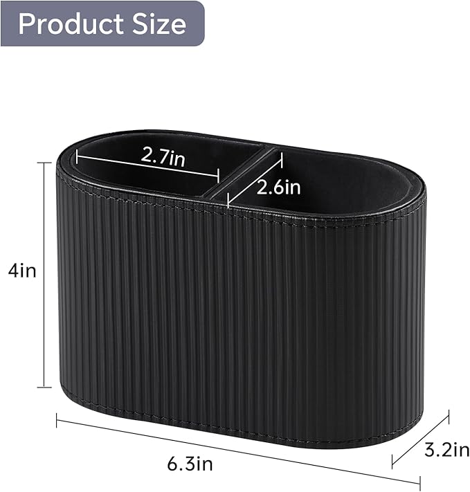 MEIBOOCH PU Leather Pen Holder for Desk, Small Remote Control Holder Pencil Cup - Image 6