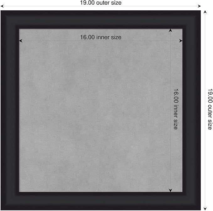Amanti Art Black Framed Magnetic Board 19x19 Small Vision Board - Image 2