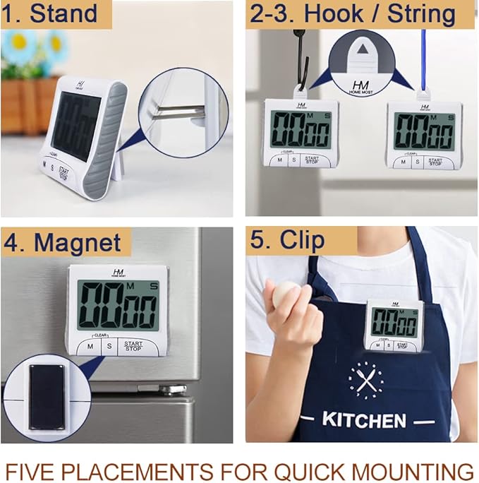 HOME MOST 3" Large Display Kitchen Timer - Image 3