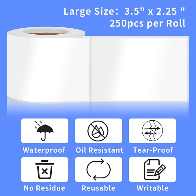 250pcs 3.5 x 2.25 Inch Blank Name Tag Stickers - Image 3