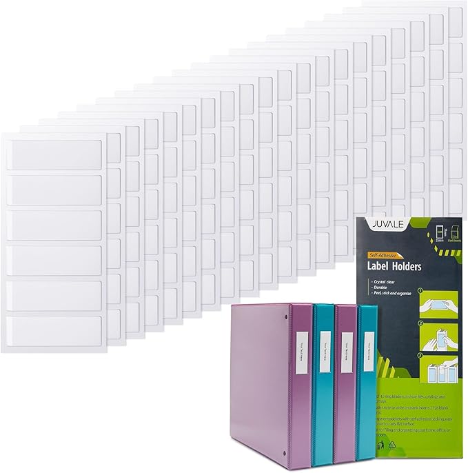 Juvale Clear Vinyl Binder Spine Label Pockets - Image 9