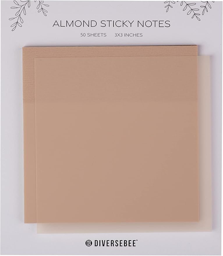 DiverseBee 50 Sheets Pastel Transparent Sticky Notes, 3x3” Clear Sticky Tabs by DiverseBee