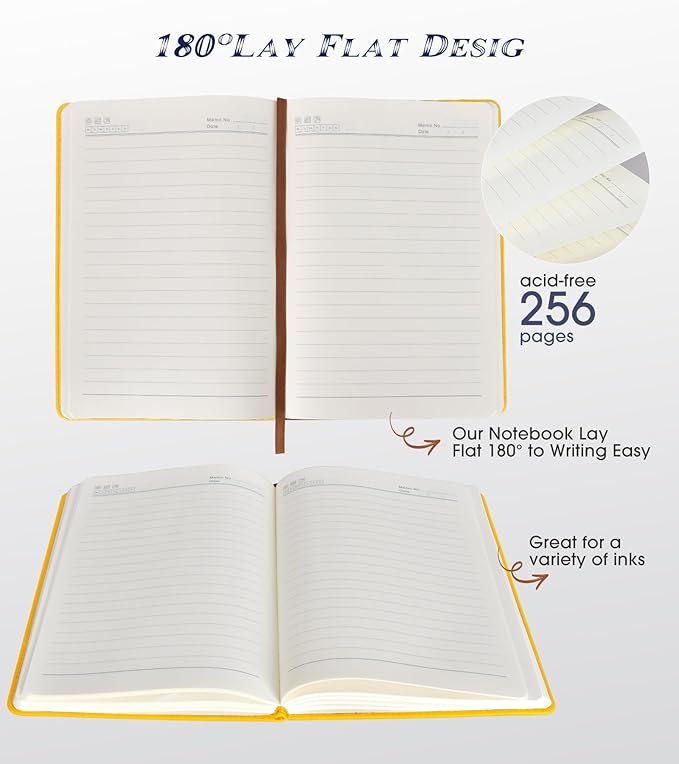 Biuwory Lined Journal Notebook for Women Men, 256 Pages A5 Hardcover Leather - Image 5