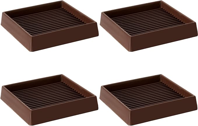 VOCOMO 4X4 Rubber Caster Cups, Non Slip Furniture Pads, Anti-Slip Gripper by VOCOMO