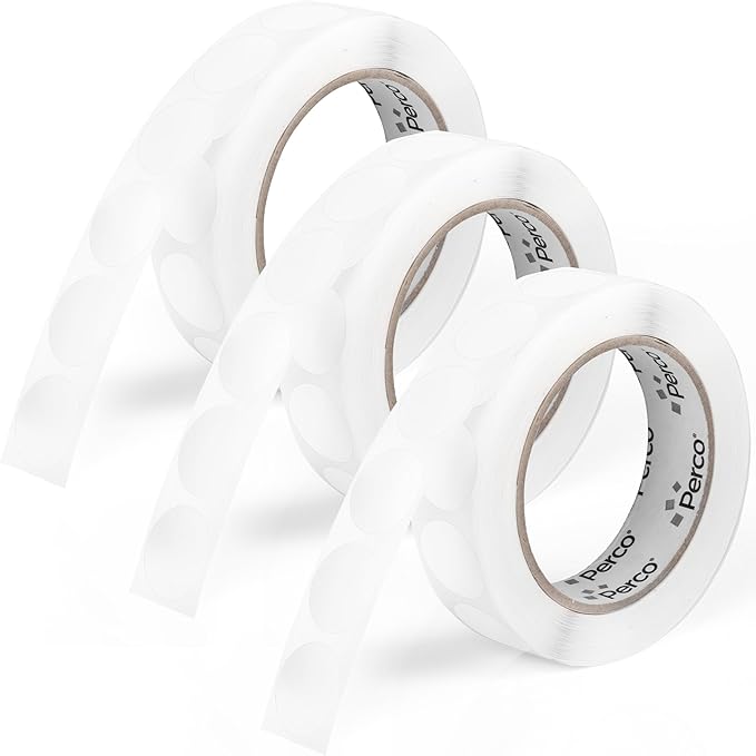 Perco Clear 1-Inch Round Circle Dot Sticker Labels by Perco