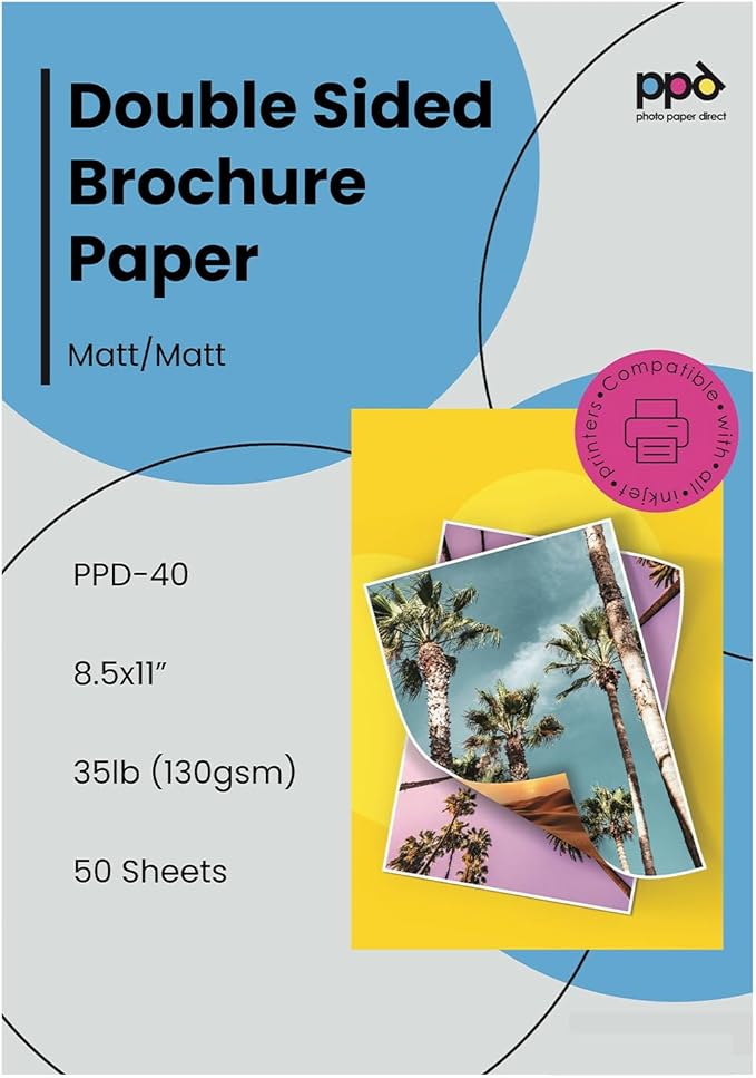 PPD Double Sided Photo Paper, Matte Brochure Paper 8.5 x 11 by PhotoPaperDirect