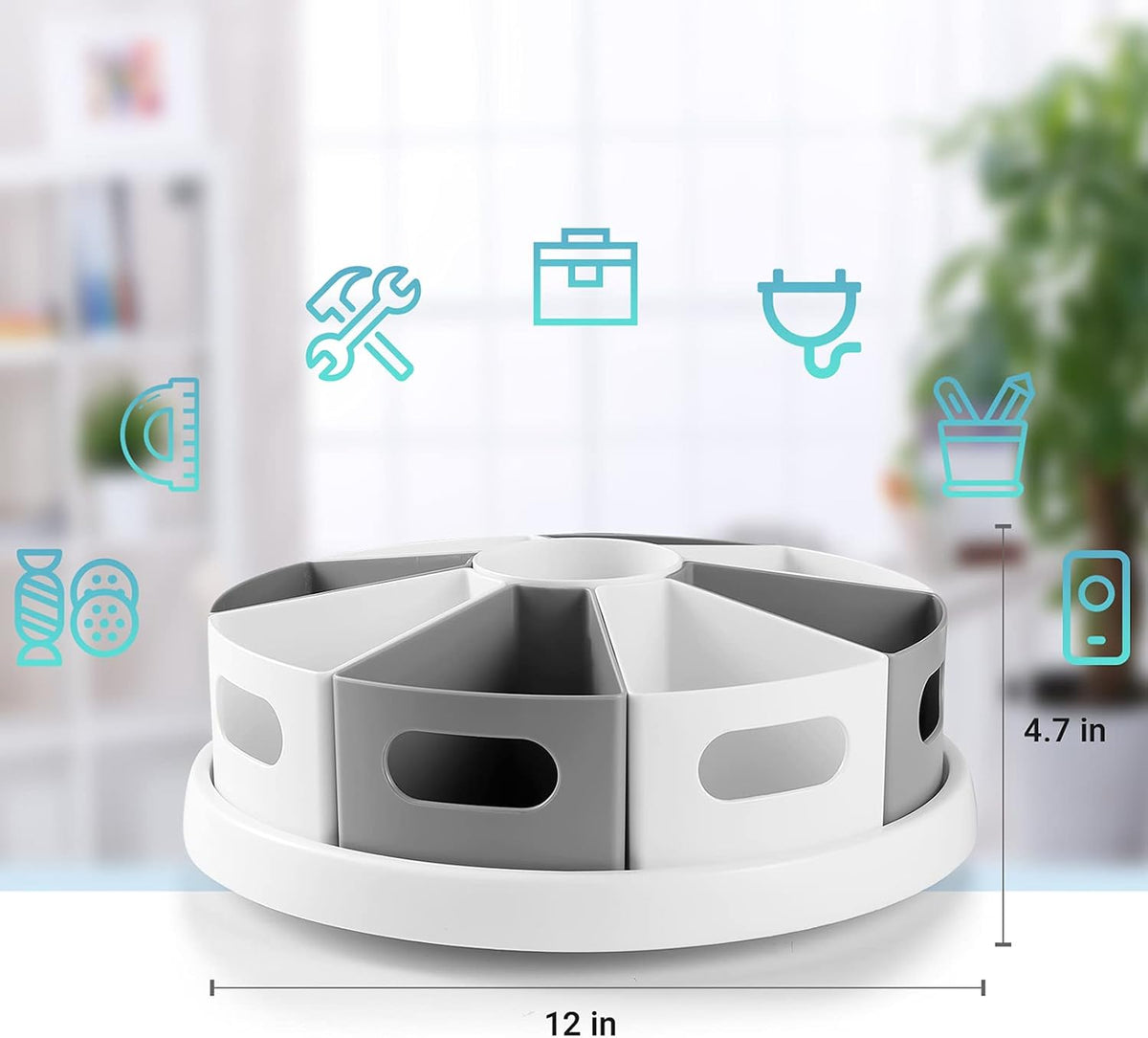 MeCids 360 Rotating Storage Organizer Desk Organizers Pen Holder– 12” Lazy Su...