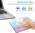 IMAYONDIA Pink Blue Sparkly Mouse Pad Cute, Rectangle Non-Slip Rubber Glitter - Image 4