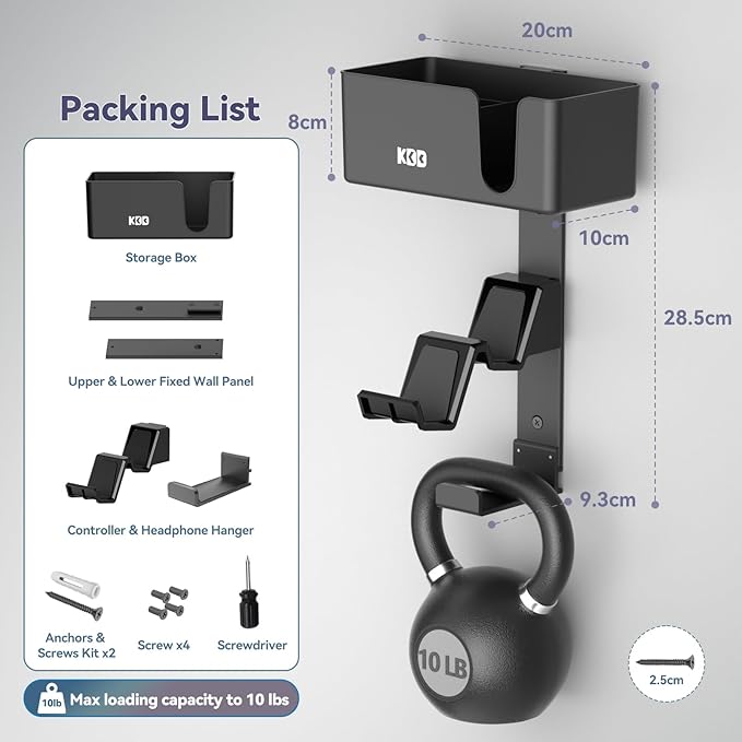 KDD 4-in-1 Wall Mount Controller Holder - Image 7