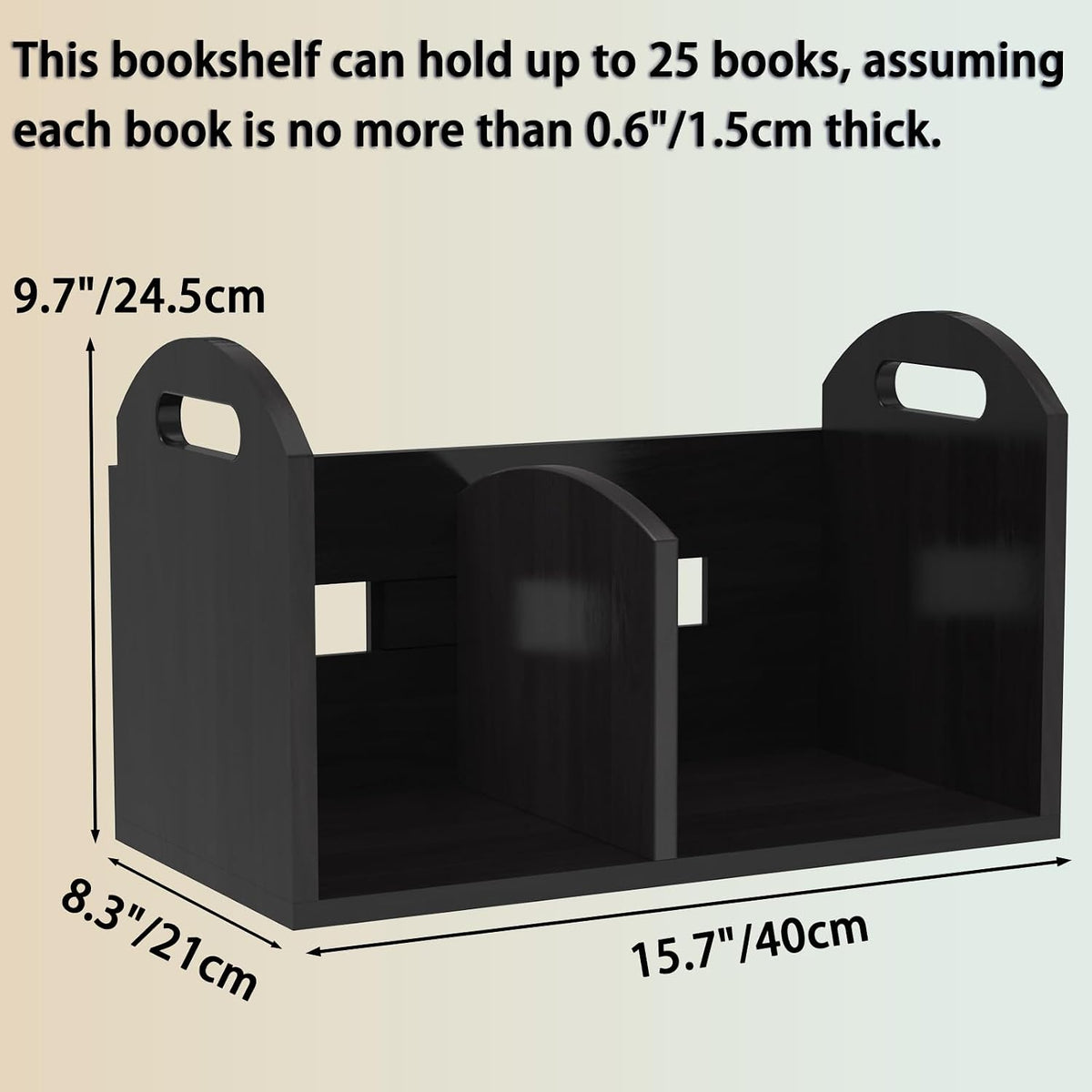 Wood Desktop Bookshelf, Upright Tabletop Book Shelf With Adjustable Divider S...