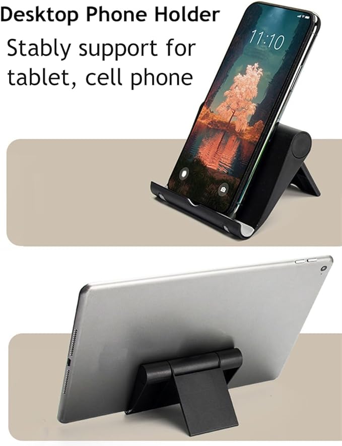 JUSDIQIR Cell Phone Stand for Desk Foldable Cell Phone Holder Desk Tablet - Image 2