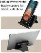 JUSDIQIR Cell Phone Stand for Desk Foldable Cell Phone Holder Desk Tablet - Image 2