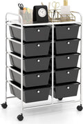HAPPYGRILL 10-Drawer Rolling Storage Cart, Storage Organizer Cart by HAPPYGRILL