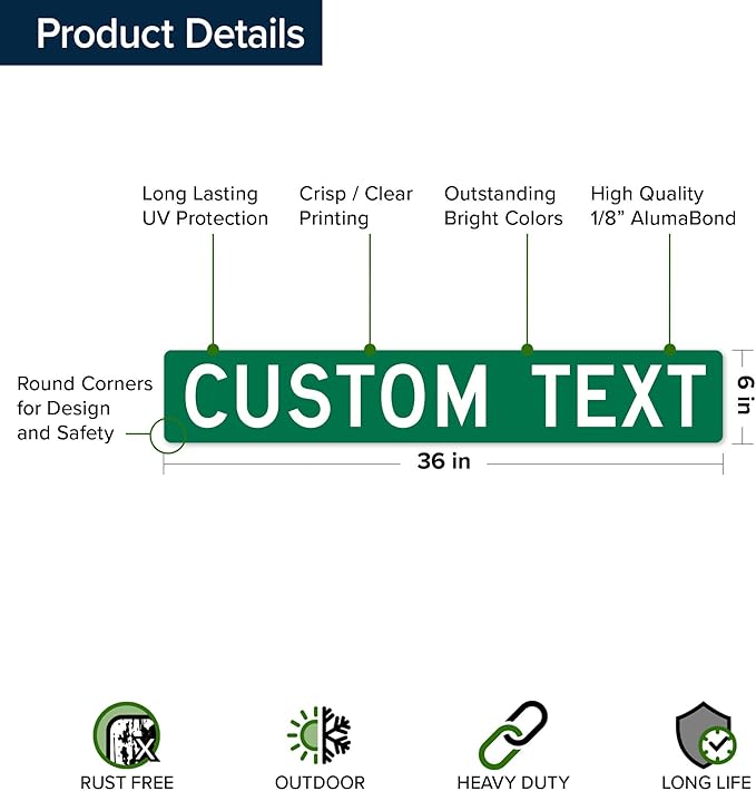 My Sign Center Custom Street Sign, 6x36 Inch, Classic Style, Reflective - Image 6