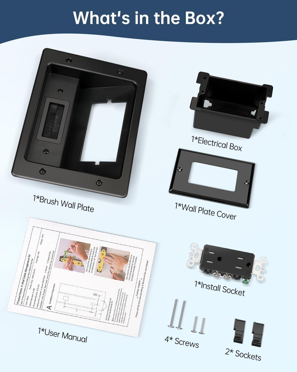 ELECPOW in Wall Cable Management Kit, Hide TV Power Cables & Low Voltage ...