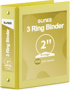 SUNEE 3 Ring Binder 2 Inch 1 Pack by SUNEE