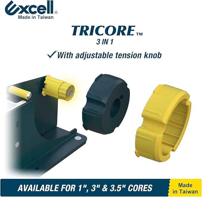 Excell ET-63521 TriCore Vegetable Wrappers Tape Dispenser: Fits 1", and 3.5" - Image 2