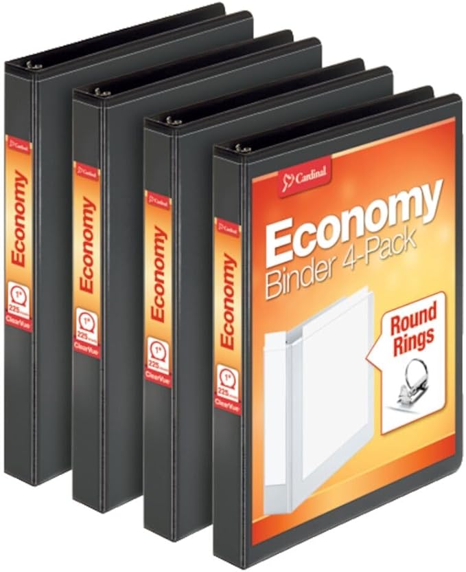 Cardinal Economy 3 Ring Binder, 1 Inch, Presentation View, Holds 225 Sheets by TOPSProducts