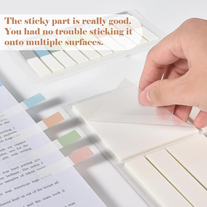 BAYTORY 700 Sheets Transparent Sticky Notes, Self-Adhesive Translucent Writable - Image 5