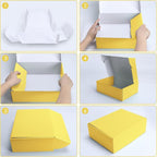 PHAREGE 12x9x4 inch Gift Shipping Boxes Bulk 20 Pack Yellow, Tab Lock Tuck Top - Image 7