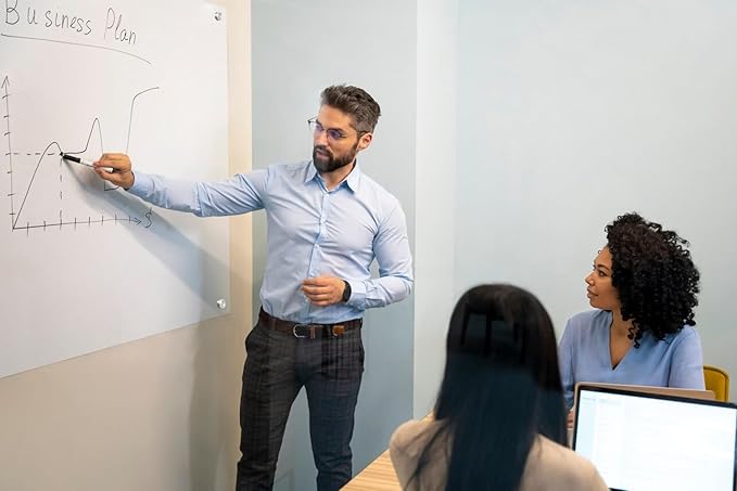 Glass Whiteboard Magnetic Dry Erase White Board 4'x 3' Framless White Surface - Image 2