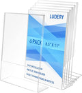 Ludery 8.5x11 Inches Acrylic Sign Slant Back Holder, Plastic Display Stand by Ludery