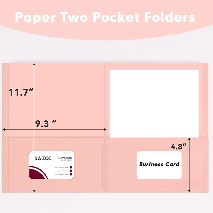 Two Pocket Folders, RAZCC 50 Pack 2 Pocket Folders Fit Letter Size Paper - Image 2