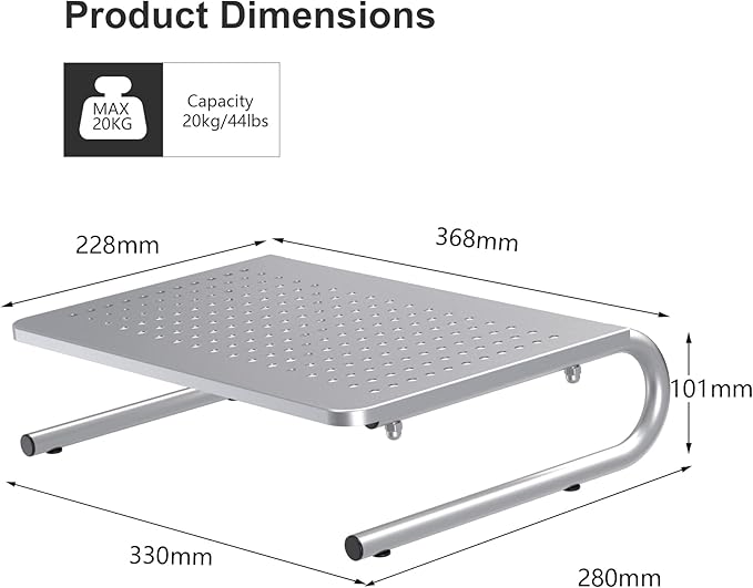 suptek Monitor Stand Riser, Laptop Holder Printer Riser Desk Accessories - Image 2