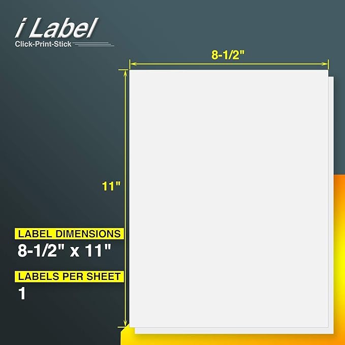 8.5" x 11" Full Sheet Label Sticker Paper - Image 2