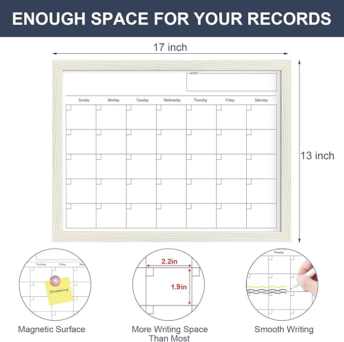 Calendar Whiteboard for Wall, 17x13 Inches Dry Erase Calendar for Wall - Image 4