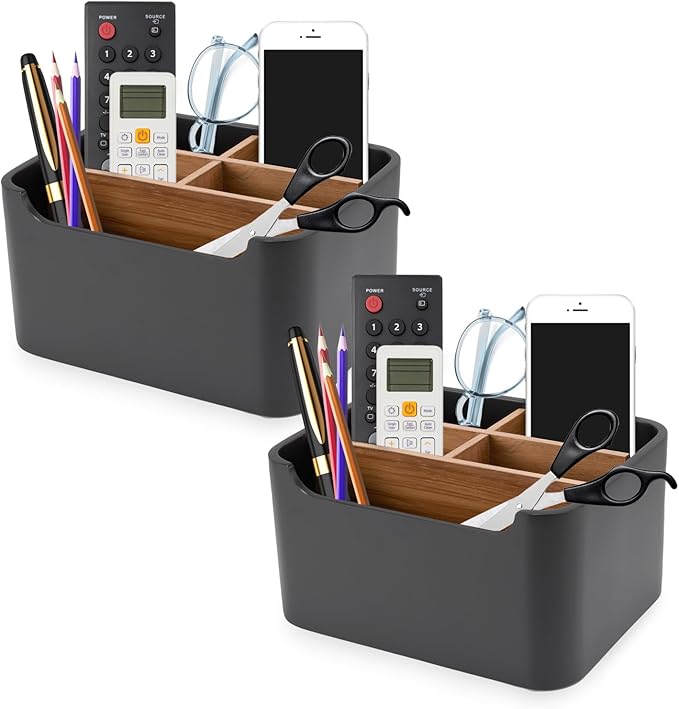 SZYRL Stylish Desk Organizers and Remote Control Holders in Black, Pen Phone - Image 8