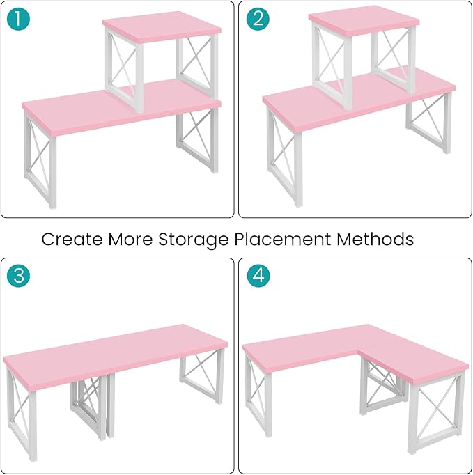 ELITEROO Desktop Shelf, 2 Tier Independent Stackable Desk Stand, Adjustable - Image 6