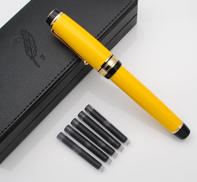 xixixiaozhu Metal Big Fountain Pen Set Medium Nib 0.7mm, Includes Ink Refill - Image 2