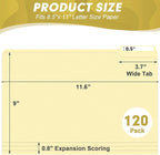 Manila Folders, HERKKA 120 Pack 1/3 Cut Tab File Folders, Manila Folders 8.5 x - Image 2