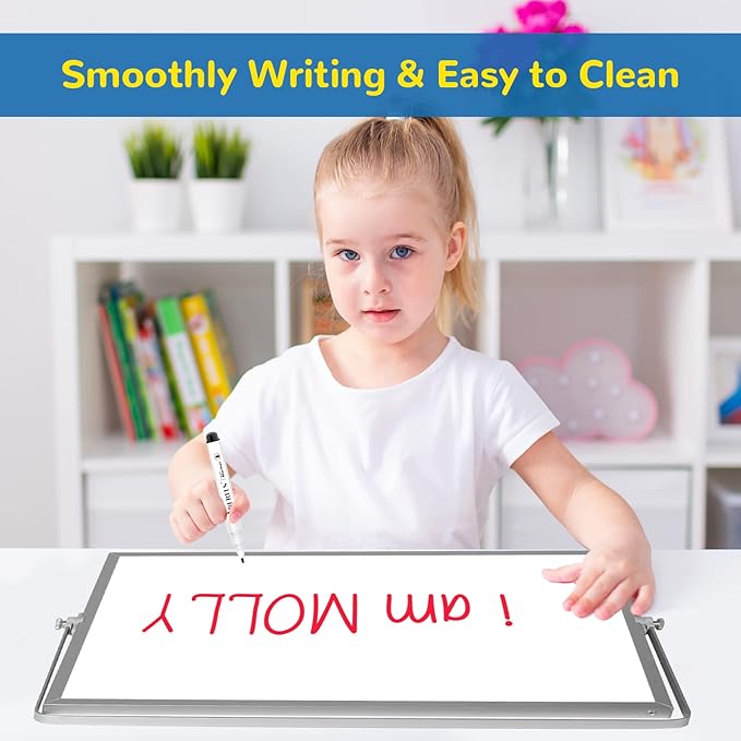 Dry Erase White Board, 16inX12in Large Magnetic Desktop Whiteboard - Image 6