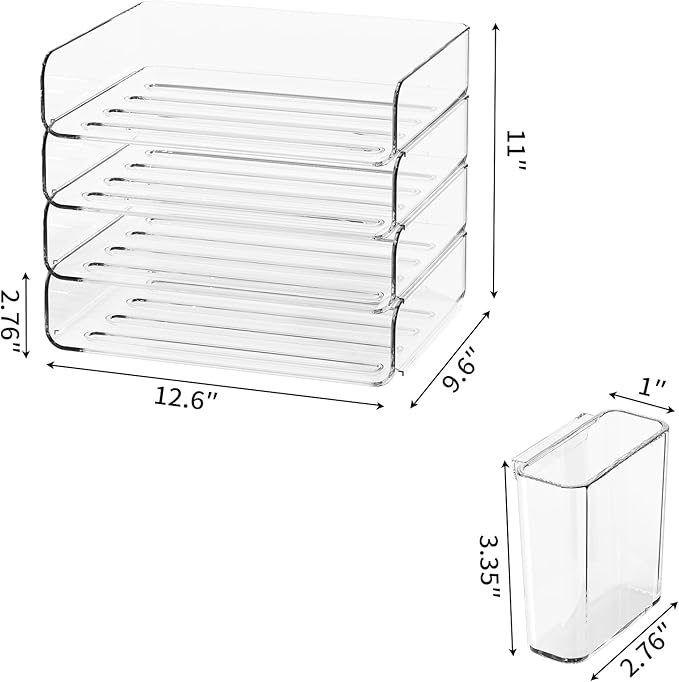 FANXIYQ 4-Tier Stackable Paper Tray Organizer - Image 5