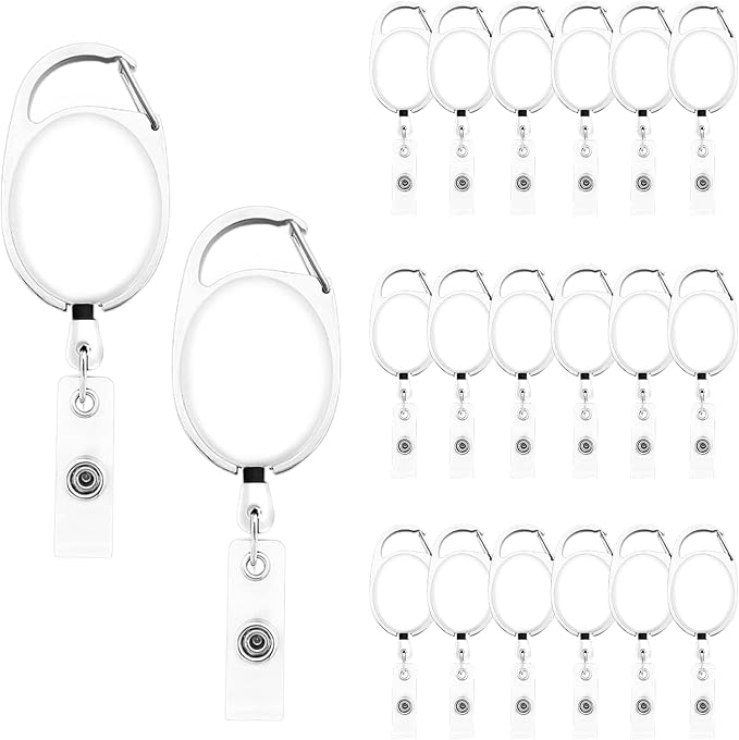Fushing 20Pcs Retractable ID Badge Holders ID Badge Reels by Fushing
