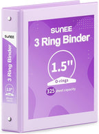 SUNEE 3 Ring Binder 1.5 Inch 1 Pack by SUNEE