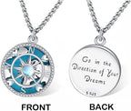 Compass Necklace for Women Men 925 Sterling Silver Pendant Urn Necklaces for - Image 6
