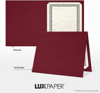 LUXPaper 9.5" x 12" Certificate Holders | Burgundy Linen | 100lb. Cover | 25 Qty - Image 4